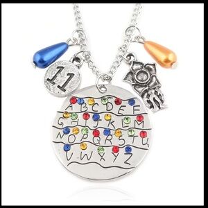 New stranger things silver charm necklace